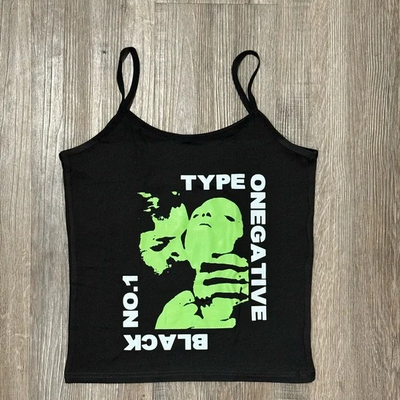 Y2K Type O Negative crop tank! Tank top Crop Camisole Band tee T-shirt - Picture 2 of 3